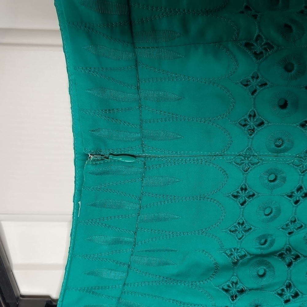 Loft Green Eyelet Pencil Skirt Size 0 NWOT - Picture 10 of 14